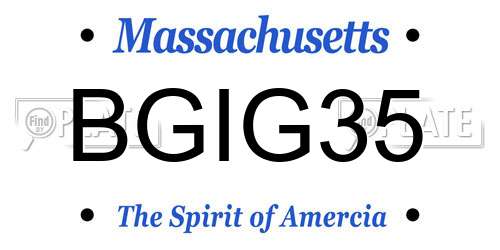 BGIG35 Massachusetts License Plate