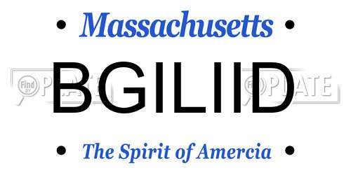 BGILIID Massachusetts License Plate