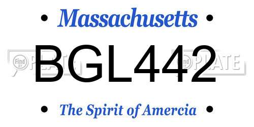 BGL442 Massachusetts License Plate