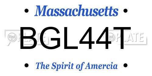 BGL44T Massachusetts License Plate