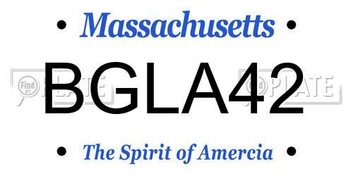 BGLA42 Massachusetts License Plate