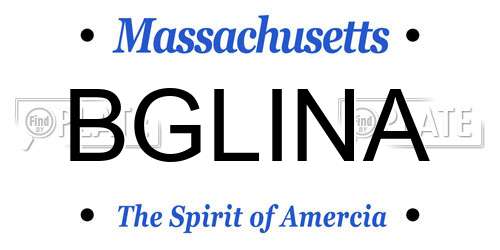 BGLINA Massachusetts License Plate