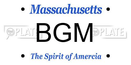 BGM Massachusetts License Plate