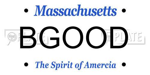 BGOOD Massachusetts License Plate