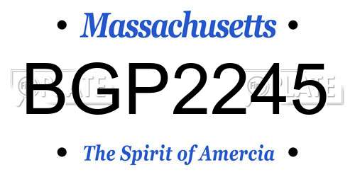 BGP2245 Massachusetts License Plate