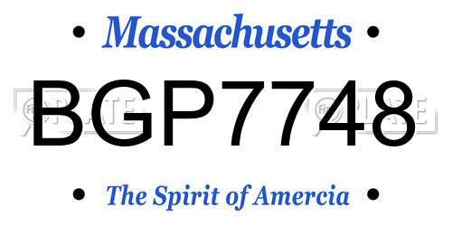 BGP7748 Massachusetts License Plate