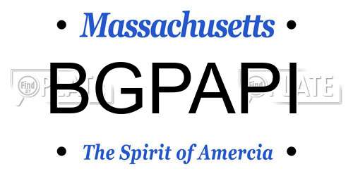 BGPAPI Massachusetts License Plate