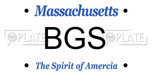 BGS Massachusetts License Plate