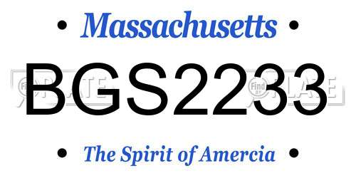 BGS2233 Massachusetts License Plate