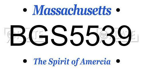 BGS5539 Massachusetts License Plate