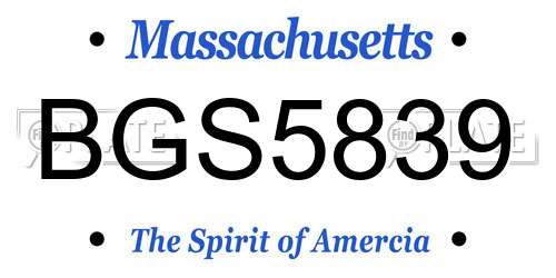 BGS5839 Massachusetts License Plate