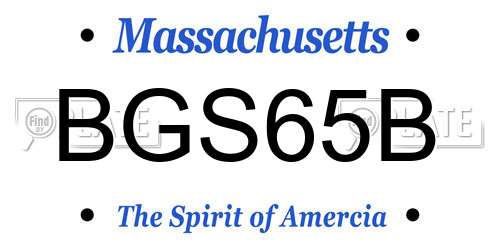 BGS65B Massachusetts License Plate