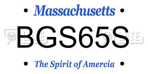 BGS65S Massachusetts License Plate