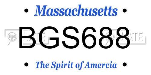 BGS688 Massachusetts License Plate
