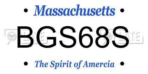BGS68S Massachusetts License Plate