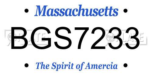 BGS7233 Massachusetts License Plate