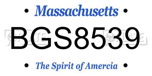 BGS8539 Massachusetts License Plate