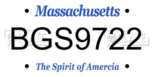 BGS9722 Massachusetts License Plate