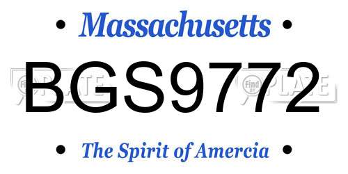 BGS9772 Massachusetts License Plate