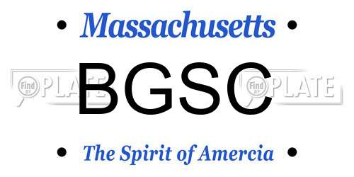 BGSC Massachusetts License Plate