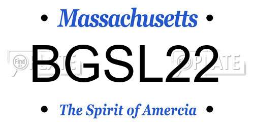 BGSL22 Massachusetts License Plate