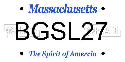 BGSL27 Massachusetts License Plate