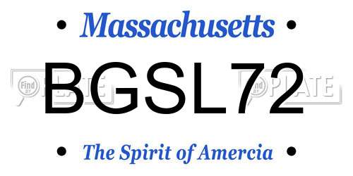 BGSL72 Massachusetts License Plate