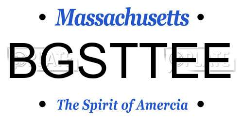 BGSTTEE Massachusetts License Plate