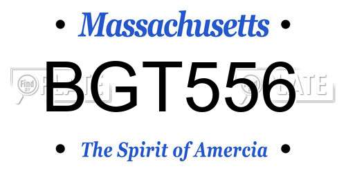 BGT556 Massachusetts License Plate