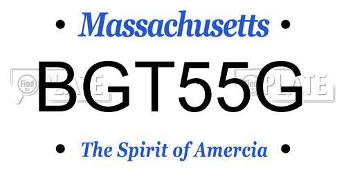 BGT55G Massachusetts License Plate