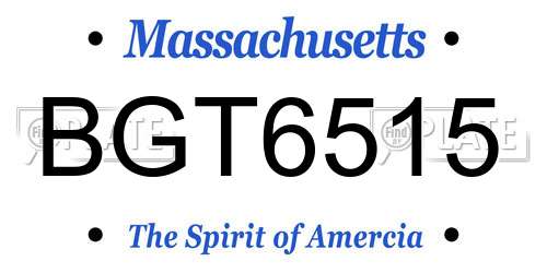 BGT6515 Massachusetts License Plate