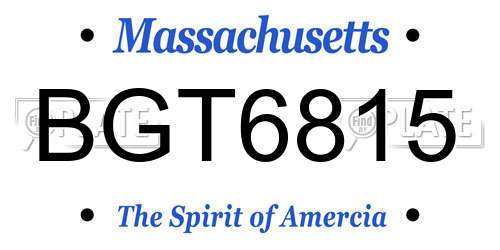 BGT6815 Massachusetts License Plate