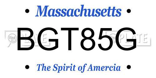 BGT85G Massachusetts License Plate