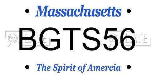 BGTS56 Massachusetts License Plate