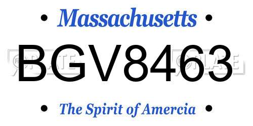 BGV8463 Massachusetts License Plate