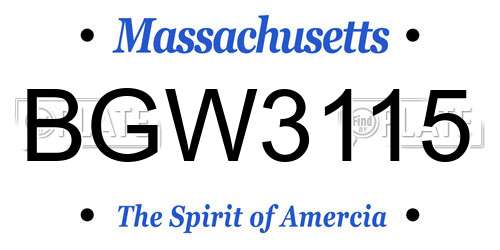 BGW3115 Massachusetts License Plate