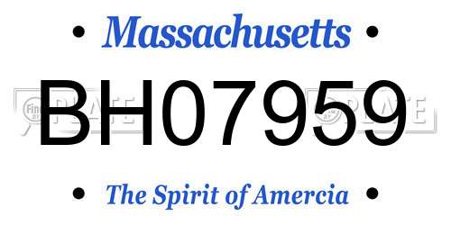 BH07959 Massachusetts License Plate