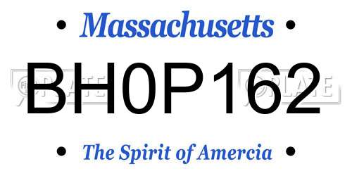 BH0P162 Massachusetts License Plate