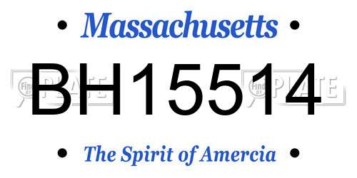 BH15514 Massachusetts License Plate