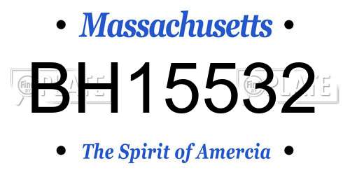 BH15532 Massachusetts License Plate