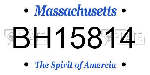 BH15814 Massachusetts License Plate