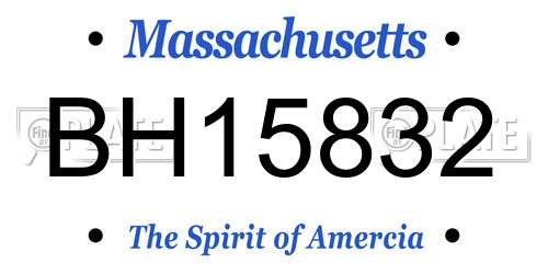 BH15832 Massachusetts License Plate