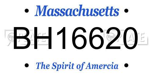 BH16620 Massachusetts License Plate