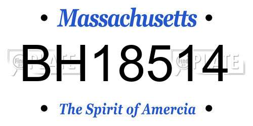 BH18514 Massachusetts License Plate