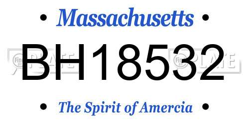 BH18532 Massachusetts License Plate