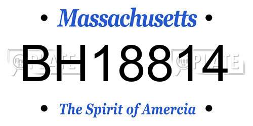 BH18814 Massachusetts License Plate