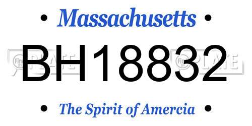 BH18832 Massachusetts License Plate