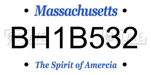 BH1B532 Massachusetts License Plate