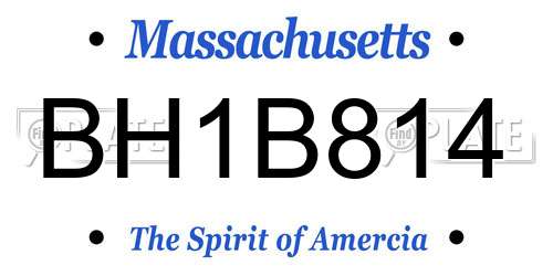 BH1B814 Massachusetts License Plate