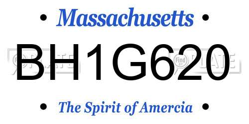BH1G620 Massachusetts License Plate